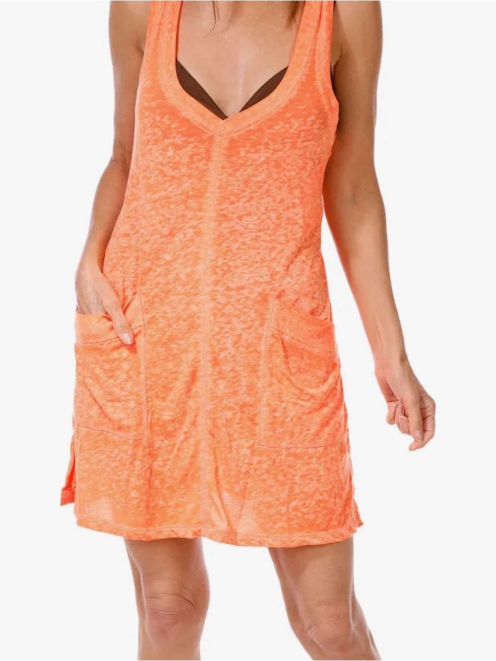 Becca Women's Orange Swim Cover-Up Dress